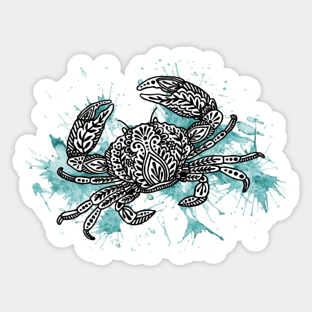 Crab Splash Sticker by BeeG